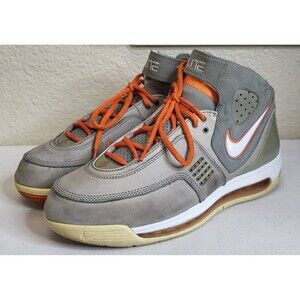 Vintage 2006 Nike Airmax Elite 314185-012 Gray/Orange High Tops Men’s Size 9